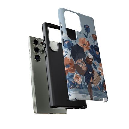 ☂️🌺 The Lady Of The Traveling Garden Phone Case – Art Deco Floral Adventure