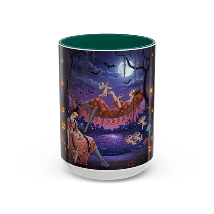 🌙🎃 Moonlit Mischief In The Pumpkin Grove Colorful Mug – Whimsical Halloween Fantasy