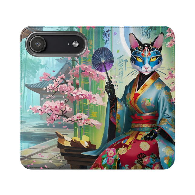 🌸✨ Cyberpunk Geisha Flip Case – Neon Elegance & Futuristic Grace