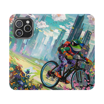 🐸🚵 Cyberpunk Frog Flip Case – High-Tech Adventure & Neon Velocity