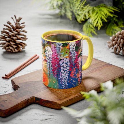 Golden Wisteria Elegance Colorful Mugs (11oz, 15oz)
