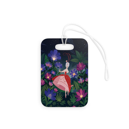 🌺✨ The Lady Of The Starlit Enchanted Garden Luggage Tag – Art Deco Floral Fantasy
