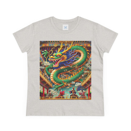 Tibetan Dragon Over Kabuki Duel Cotton Tee