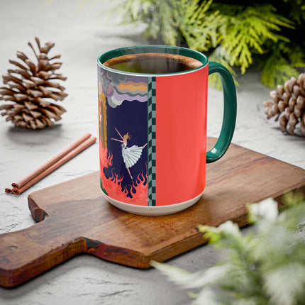 The Firebird's Awakening Colorful Mug (11oz, 15oz) – Ballet Fantasy, Mythic Fire & Art Deco Drama