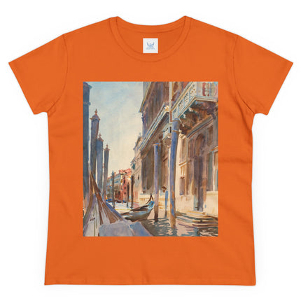 Gondola Moorings on the Grand Canal by John Singer Sargent Women's Midweight Cotton Tee