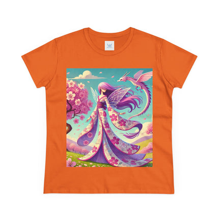 Petals in the Wind: The Kimono Fairy and the Sky Dragon Cotton Tee