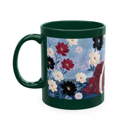 💌🌺 The Lady Of The Scattered Love Letters Ceramic Mug – Art Deco Romantic Elegance