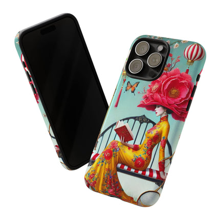 Reading In A Painted Garden Phone Cases