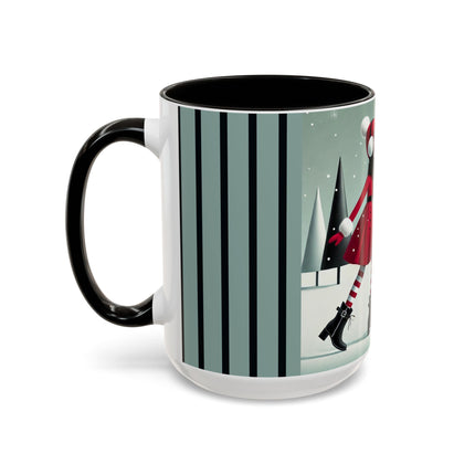 Red Sled & Curious Cats Colorful Mugs (11oz, 15oz)