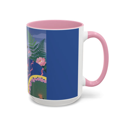 The Lady Of The Garden Stroll Colorful Mugs – Art Deco Botanical Elegance