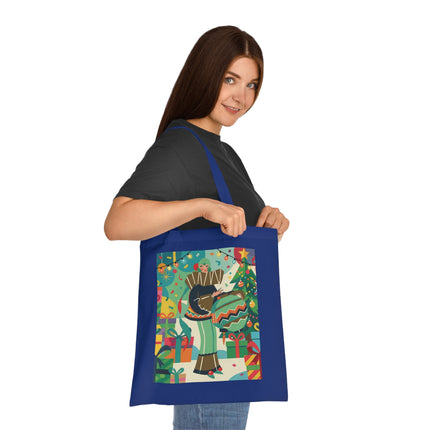🎄🎁 The Lady Of The Christmas Ornament Cotton Tote Bag – Art Deco Holiday Fantasy