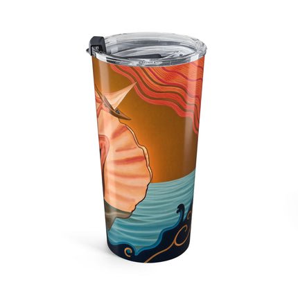 ⛵🦪 The Pearl Shell Sailor Tumbler, 20oz – Art Deco Seaside Fantasy