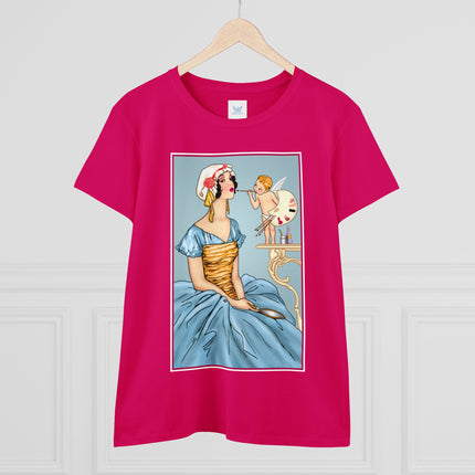 The Enchanting Painter: A Fairy's Artistic Touch Ceramic Women's Midweight Cotton Tee