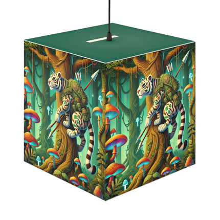 🐅🌿 The Silent Stripes Light Cube Lamp – Stealth, Grace & Enchanted Forest