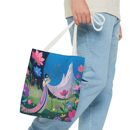 🌸🏔️ The Lady Of The Mountain Garden Tote Bag – Art Deco Floral Fantasy