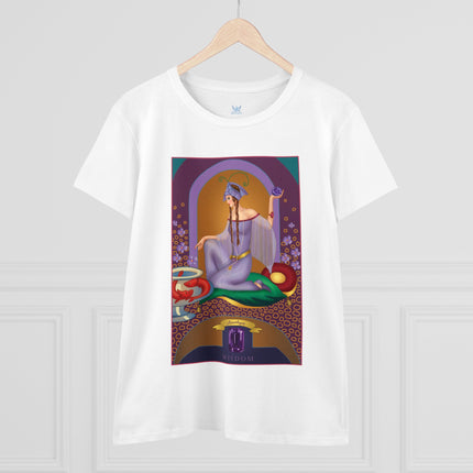 February & Amethyst (from the Gem Series) by Sofia Chiostri Women's Midweight Cotton Tee