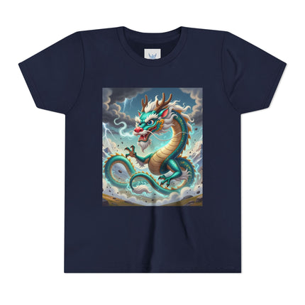 Tibetan Dragon in Battle Youth Short Sleeve Tee