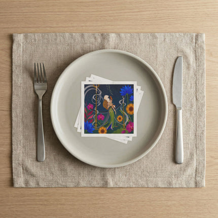 🌙🕯️ The Lady Of The Midnight Garden Napkins – Art Deco Nocturne