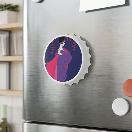 Crimson Shawl Geisha Bottle Opener – Elegant Mystery & Vibrant Grace