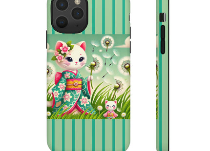 Geisha Kitten and the Dandelion Phone Cases