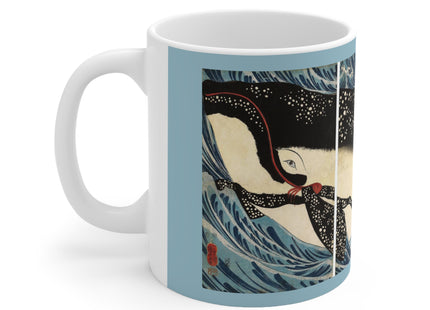 Miyamoto no Musashi Attacking the Giant Whale by Utagawa Kuniyoshi Ceramic Mug 11oz