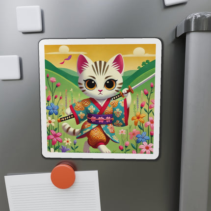 Samurai Kitten Die-Cut Magnets (5 Sizes)