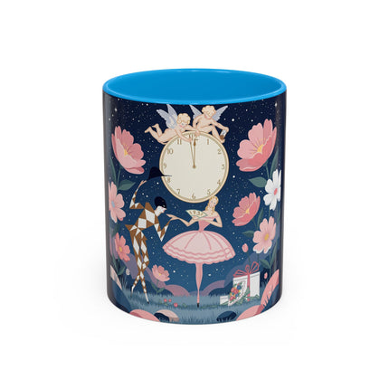 🕛🌸 Midnight Waltz Before Christmas Colorful Mug – Art Deco Holiday Fantasy