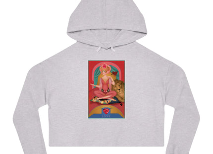 July & Ruby (from the Gem Series) by Sofia Chiostri Women’s Cropped Hooded Sweatshirt
