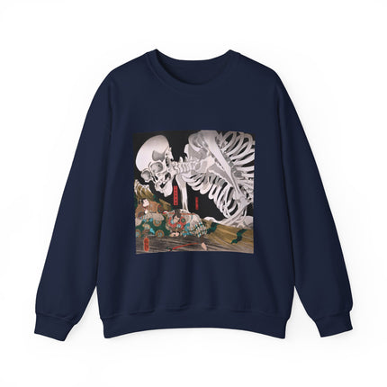 Mitsukuni Defying the Skeleton Spectre by Utagawa Kuniyoshi Heavy Blend™ Crewneck Sweatshirt
