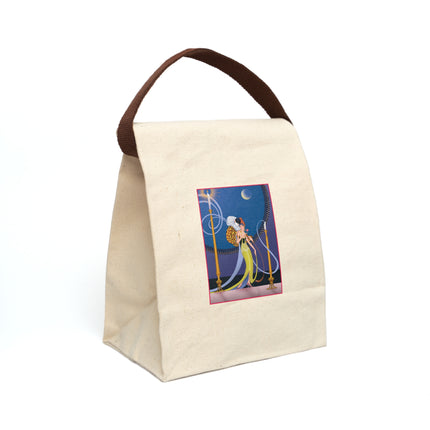 Smoke and Secrets: A Glamorous Encounter in Prohibition Era Canvas Lunch Bag With Strap