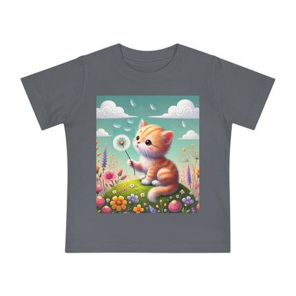 Kitten’s Whispers of Spring Baby T-Shirt – Gentle Breezes & Sweet Discoveries