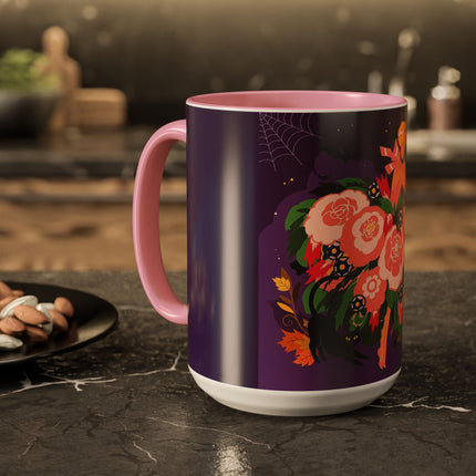 🌹🎃 The Lady Of The Haunted Rose Garden Colorful Mug – Romantic Halloween Charm