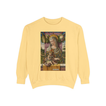 Madonna and Child by Carlo Crivelli Unisex Garment-Dyed Sweatshirt