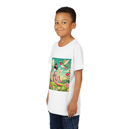 Geisha Fairy and the Hummingbird Blossom Youth Short Sleeve Tee
