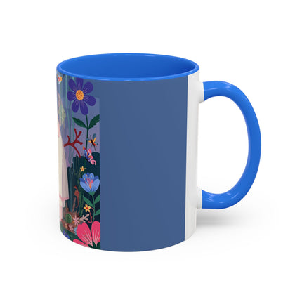 The Lady Of The Enchanted Aquarium Colorful Mugs – Art Deco Aquatic Elegance