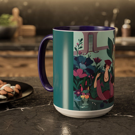 The Ladies Of The Secret Masquerade Colorful Mugs – Art Deco Floral Mystery