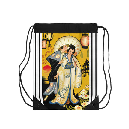 Golden Embrace Drawstring Bag