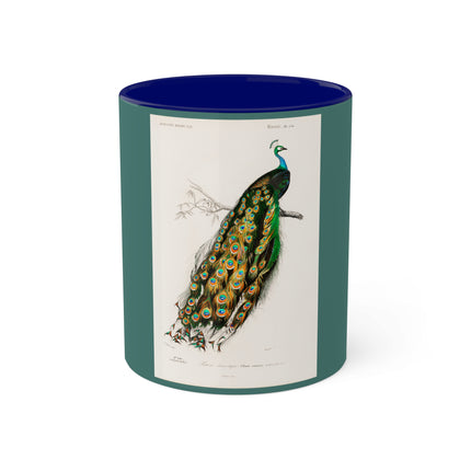 Indian Peafowl by Charles Dessalines D' Orbigny Colorful Mugs, 11oz