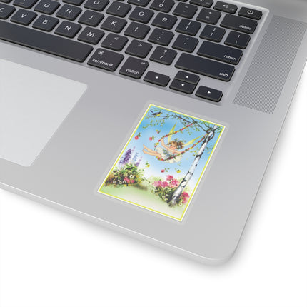 Spring Fairy's Floral Swing Kiss-Cut Stickers (4 Sizes)