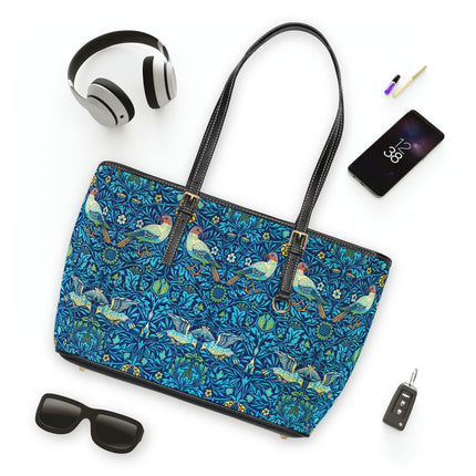 Birds by William Morris PU Leather Shoulder Bag