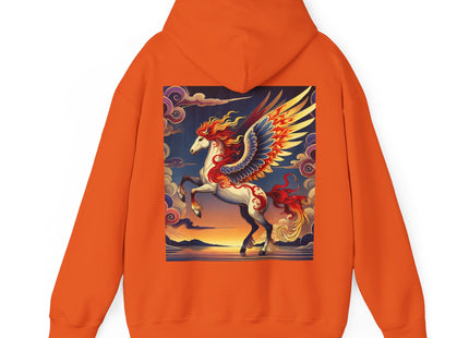 Flame-Winged Horse at Sunset – Heavy Blend™ Hooded Sweatshirt