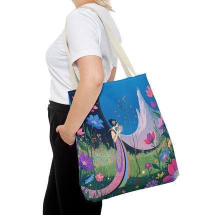 🌸🏔️ The Lady Of The Mountain Garden Tote Bag – Art Deco Floral Fantasy