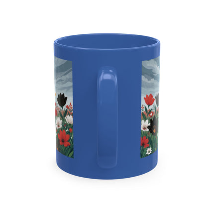 🌺☔ The Lady In The Stormy Flower Garden Ceramic Mug – Art Deco Fashion Elegance