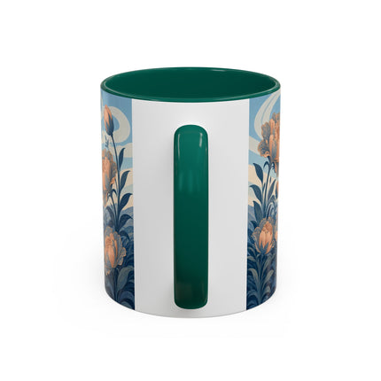 ☔🌸 The Grand Floral Journey Colorful Mug – Art Deco Travel Elegance