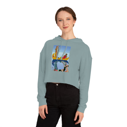 Le long du Missouri (Indian couple on the Missouri River) by George Barbier Women’s Cropped Hooded Sweatshirt