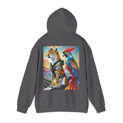Cheetah and Parrot Cybernetic Duet – Heavy Blend™ Hooded Sweatshirt
