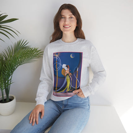 Smoke and Secrets: A Glamorous Encounter in Prohibition Era Heavy Blend™ Crewneck Sweatshirt