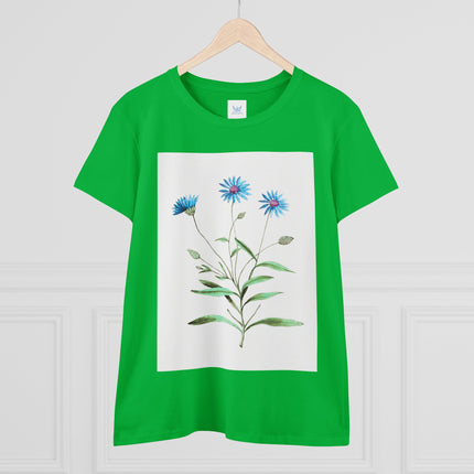 Blue Strawflower by Anselmus Boëtius de Boodt Women's Midweight Cotton Tee