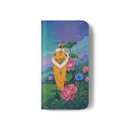 🌸🏔️ The Lady Of The Lotus Valley Flip Case – Art Deco Botanical Reverie