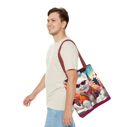 Fashionista Feline Puzzle Tote Bag (AOP)